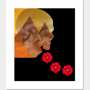 SKULL FLOWERS - Halloween Costume | Happy Halloween |  Cute Spooky Halloween Skull Posters and Art